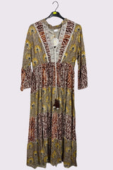 Multi Print Bohemian Maxi Style Dress