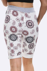 Italian Paisley Mandala Print Drawstring 3/4 Trouser