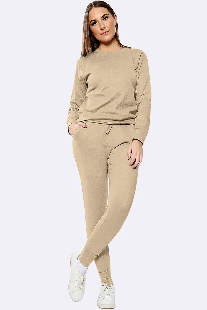 Plain Crop Top Loungwear Tracksuit