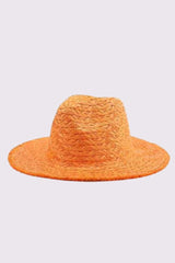 Wide Brim Straw Fedora Hat