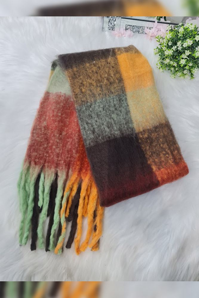 Check Print Teasel Soft Feel Scarves