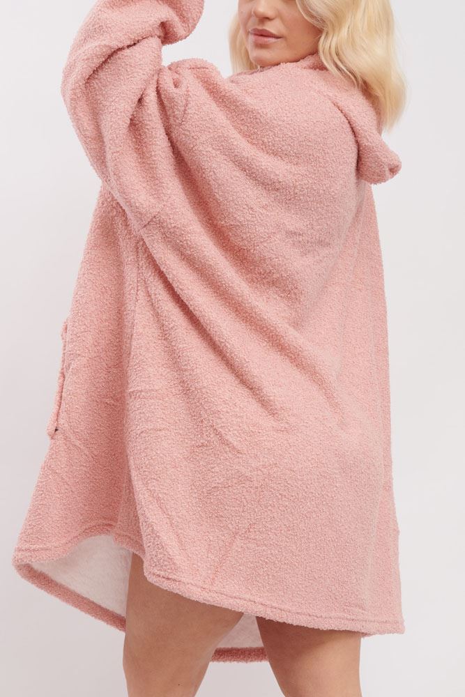 Plain Soft Feel Pocket Blanket Hoody