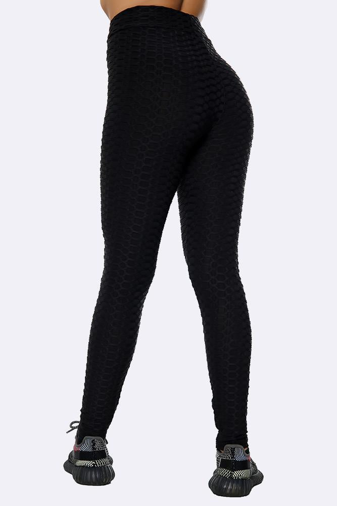 Women High Waisted Textured Detailed Leggings