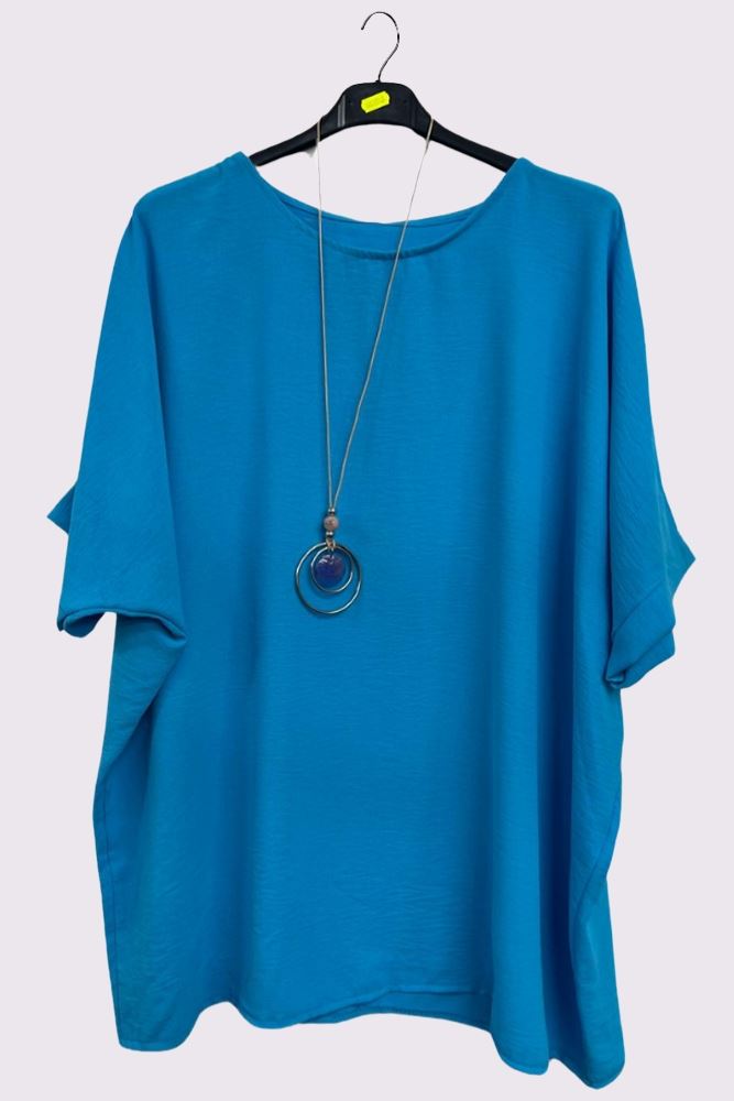 Plain Necklace Tunic Top