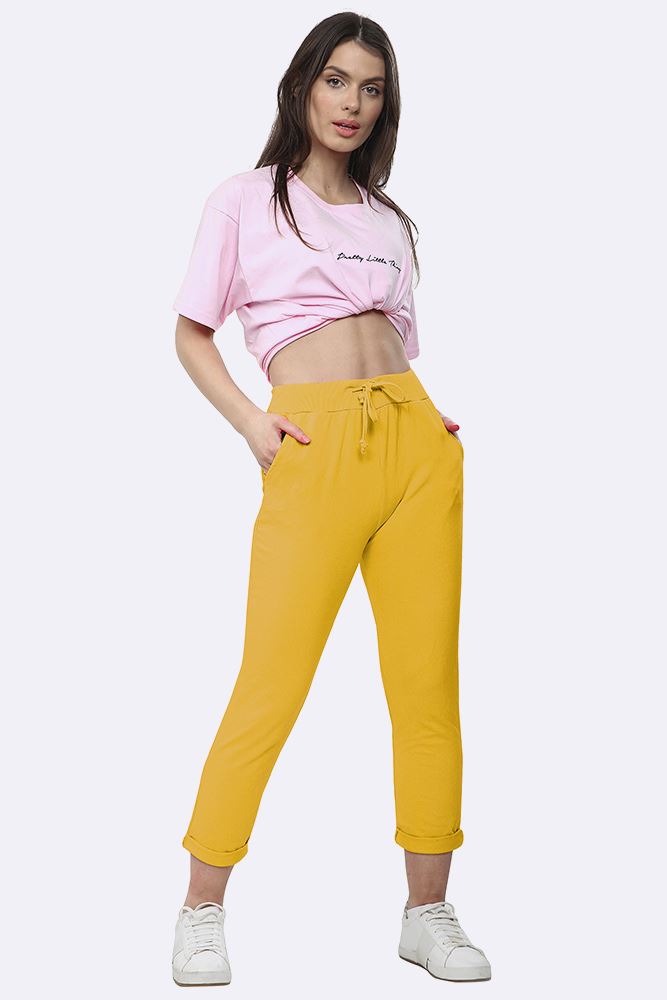 Lily-rose Italian Plain Drawstring Pocket Trousers