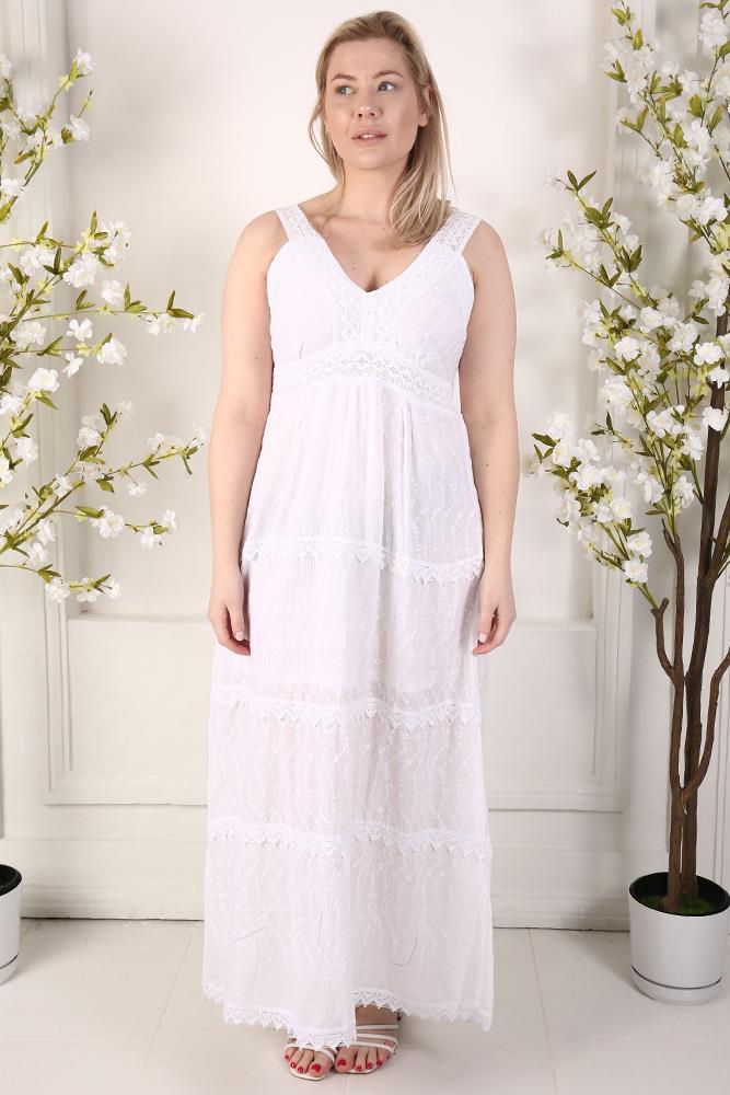 Lace Pattern Cotton Dress