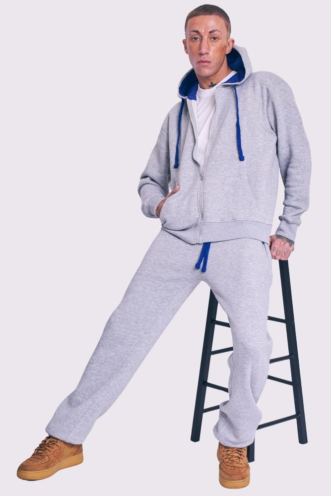 Drawstring Fleece Set Hoodie Top Bottoms Tracksuit