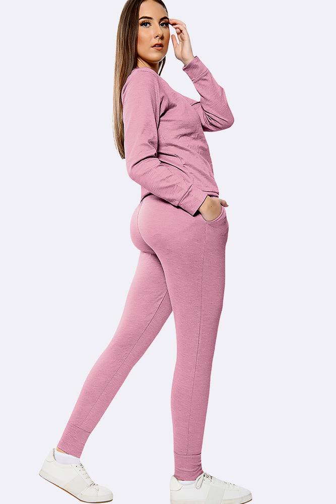 Plain Crop Top Loungwear Tracksuit