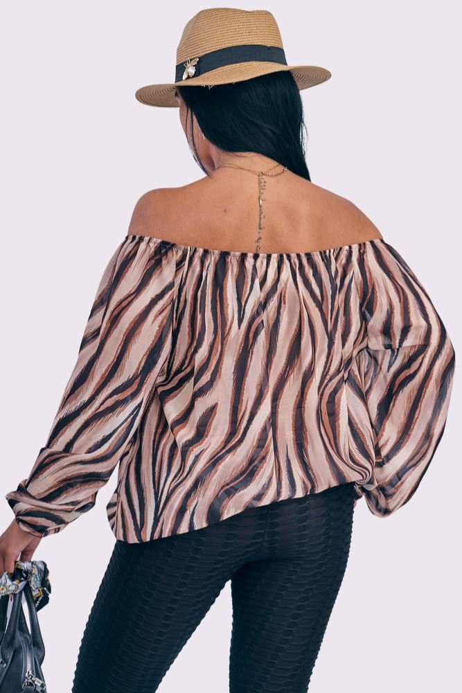 Zebra Print Oversized Tunic Top