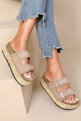 Diamante Buckle Strap Slipper