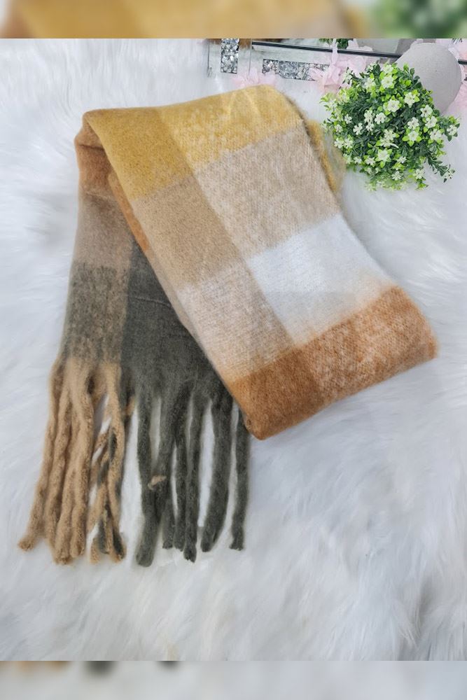 Check Print Teasel Soft Feel Scarves