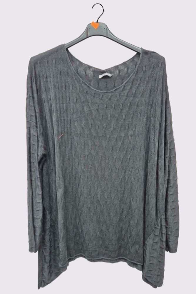 Line Textured Soft Feel Tunic Top