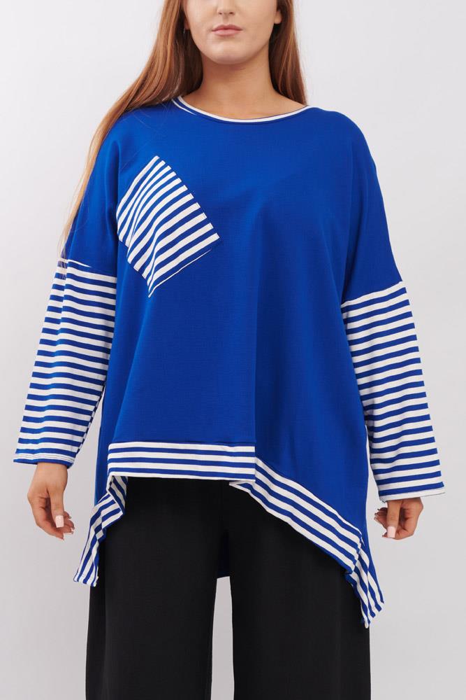 Stripe Pattern Pocket Cotton Top