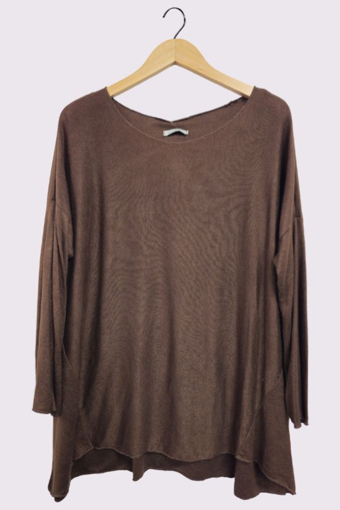 Oversized Soft Feel Slight Dip Hem Top