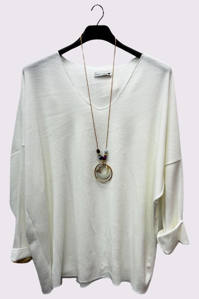 Plain Soft Knit Necklace Top