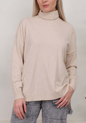 Plain Side Split Viscose Jumper