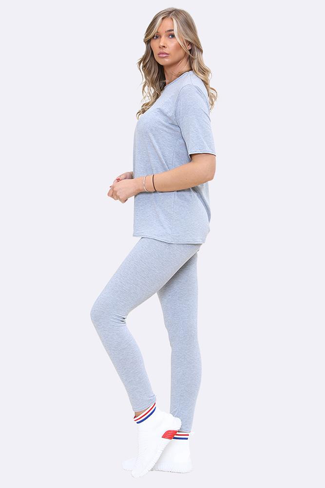 Women Oversized T-shirt & Leggings Co-ords Set