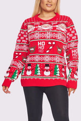 Santa Stick Pattern XMAS Jacquard Jumper