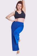 Plain Elasticated Waistband Wide Leg Trousers