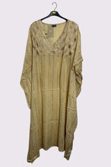 Gold Metallic Splash Stripe Overfit Kaftan